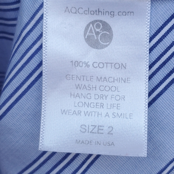 AQC clothing Striped Ruffle-Sleeve Oversized Blue Top Size 2 - Picture 4 of 4